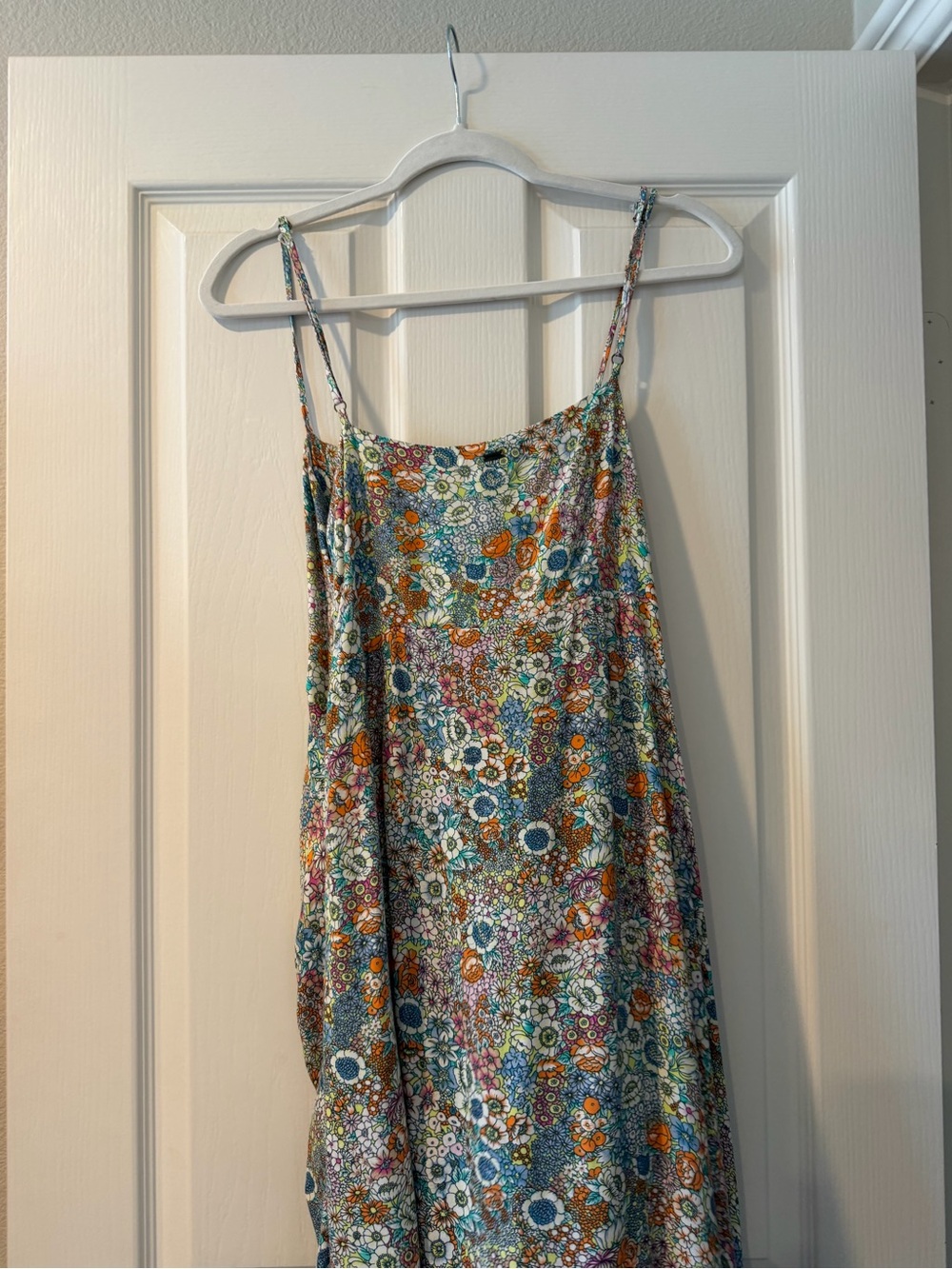 O'Neill Floral Slip Maxi Dress in Teal, Orange & White - Picture 2 of 9